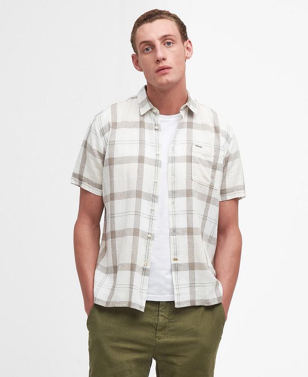 Barbour Croft Regular Short-sleeved Shirt Blå | BABO87782