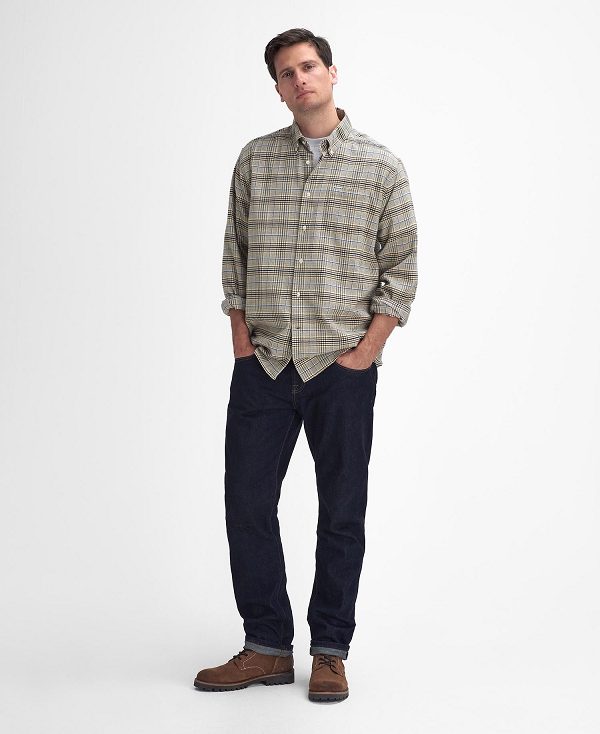 Barbour Crompton Regular Long-sleeved Shirt Mørkeblå | BABO87891