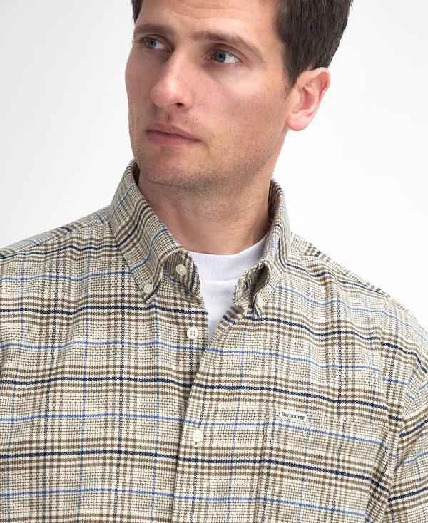 Barbour Crompton Regular Long-sleeved Shirt Mørkeblå | BABO87891