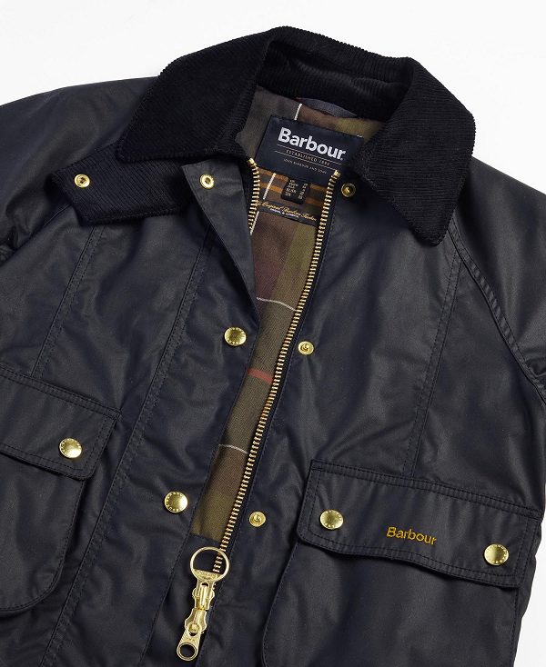 Barbour Cropped Beadnell Waxed Jacket Sort | BABO89233