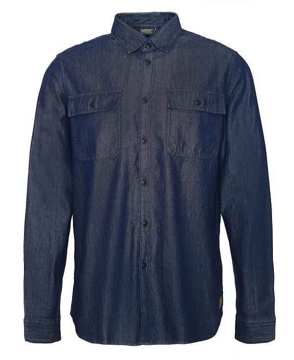 Barbour Dalston Long-sleeved Denim Shirt Mørkeblå | BABO87681