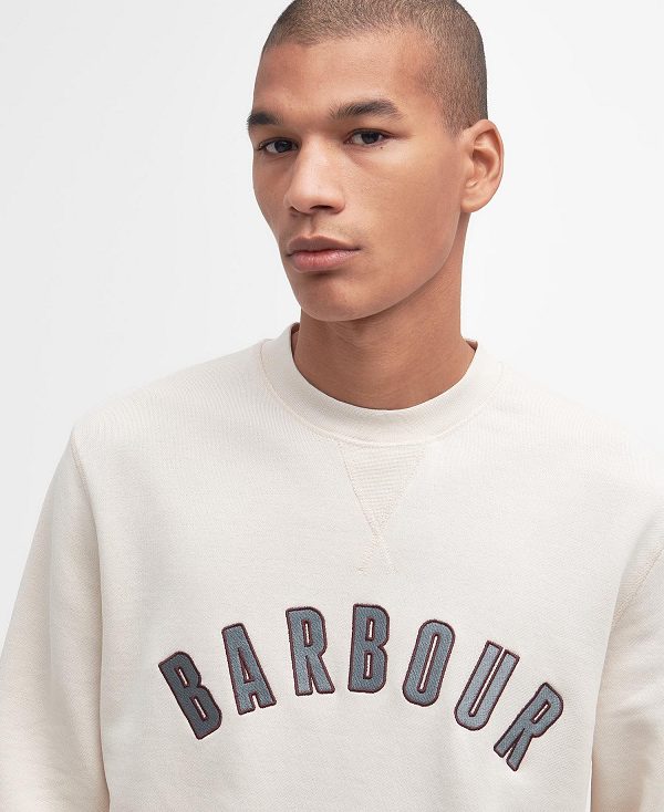 Barbour Danby Logo Sweatshirt Beige | BABO88468