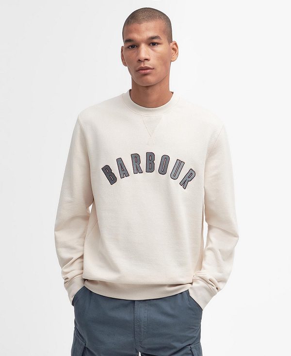 Barbour Danby Logo Sweatshirt Beige | BABO88468