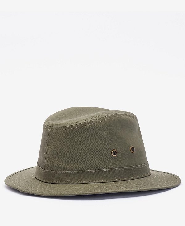 Barbour Dawson Safari Hat Olivengrøn | BABO88988