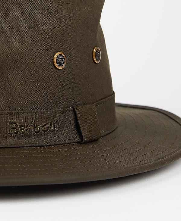 Barbour Dawson Wax Safari Hat Brune | BABO88970