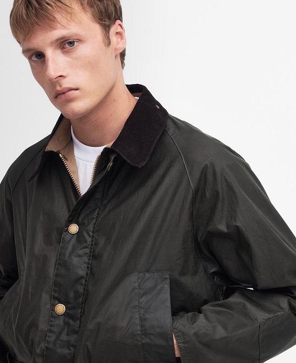 Barbour Deck Waxed Jacket Olivengrøn | BABO87199