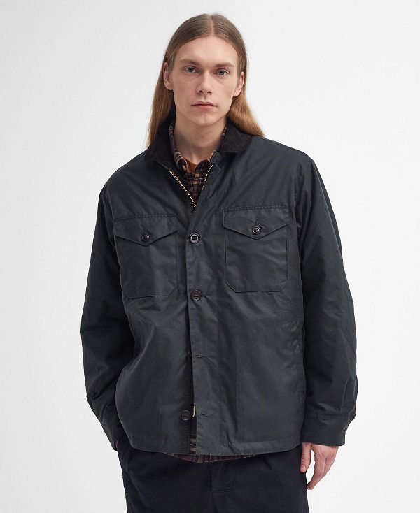 Barbour Deck Waxed Jacket Sort | BABO87155