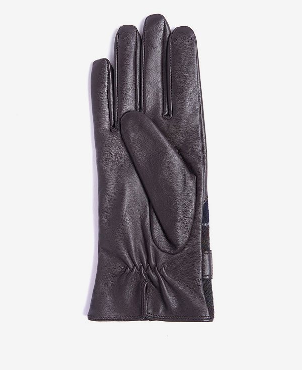 Barbour Dee Tartan Gloves Mørkebrune | BABO90057