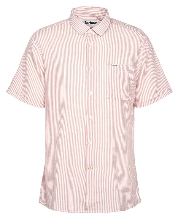 Barbour Deerpark Tailored Short-sleeved Shirt Lyserød | BABO87740