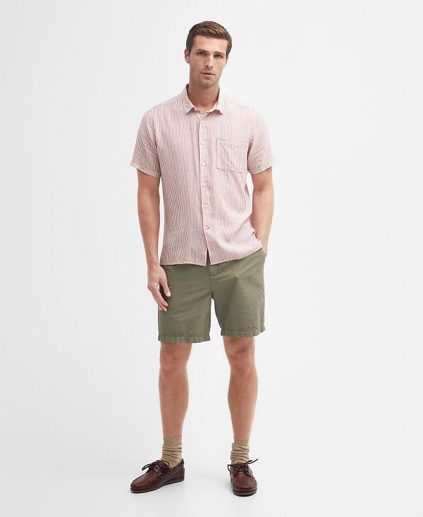 Barbour Deerpark Tailored Short-sleeved Shirt Lyserød | BABO87740