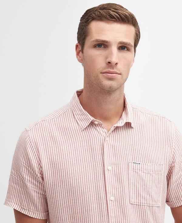 Barbour Deerpark Tailored Short-sleeved Shirt Lyserød | BABO87740