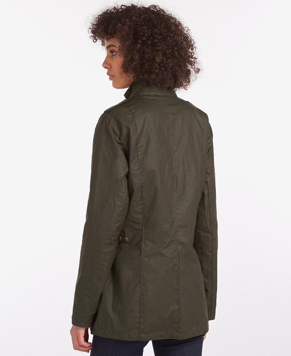 Barbour Defence Lightweight Waxed Jacket Olivengrøn | BABO89185