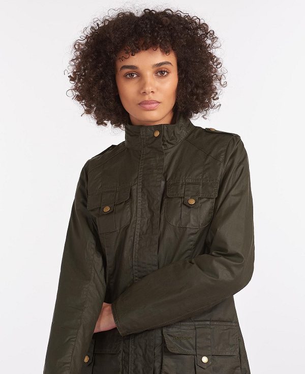 Barbour Defence Lightweight Waxed Jacket Olivengrøn | BABO89185