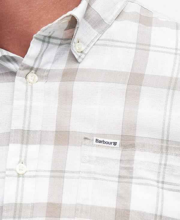 Barbour Delton Tailored Short-sleeved Shirt Hvide | BABO87779