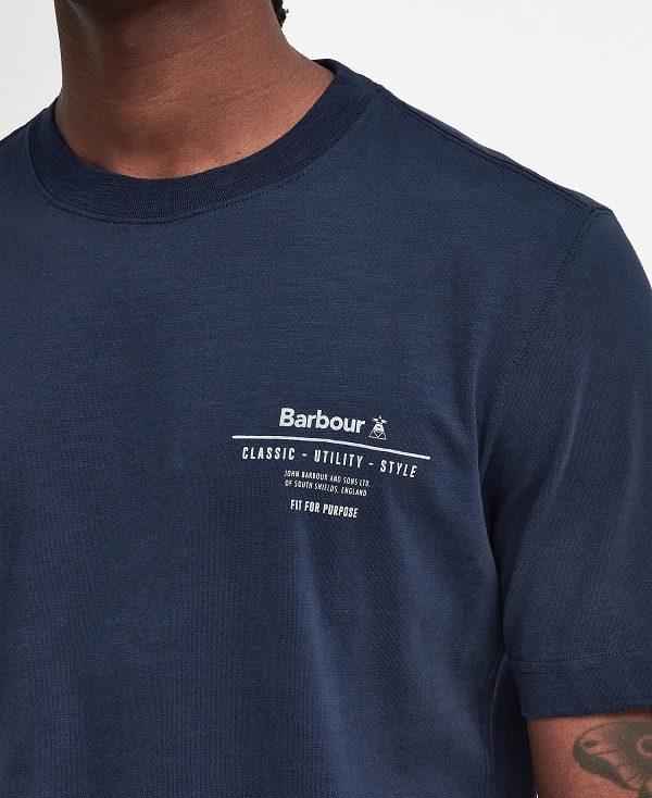 Barbour Denison Relaxed T-shirt Mørkeblå | BABO88383