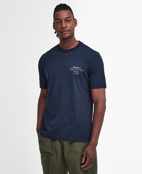 Barbour Denison Relaxed T-shirt Mørkeblå | BABO88383