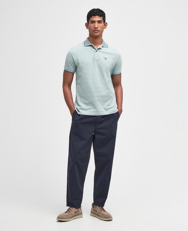 Barbour Denwick Short-sleeved Polo Shirt Blå | BABO88175