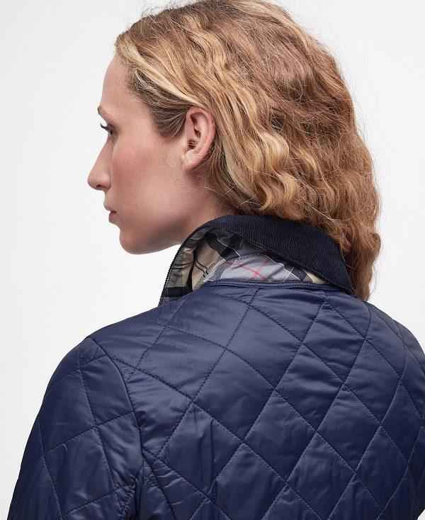 Barbour Deveron Quilted Jacket Mørkeblå Lyserød | BABO89261