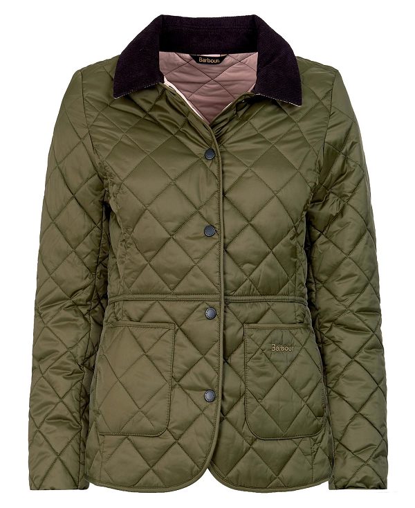 Barbour Deveron Quilted Jacket Olivengrøn Lyserød | BABO89267