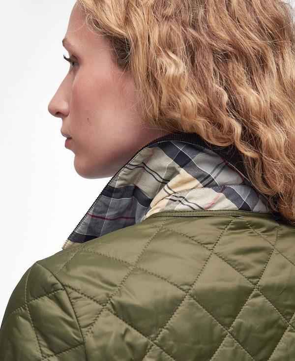 Barbour Deveron Quilted Jacket Olivengrøn Lyserød | BABO89267