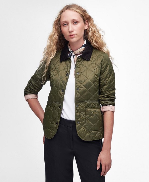 Barbour Deveron Quilted Jacket Olivengrøn Lyserød | BABO89267