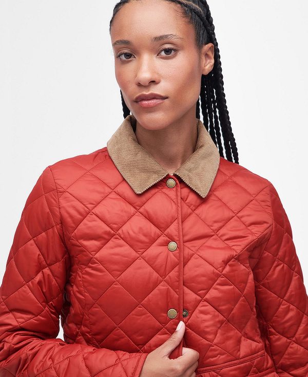 Barbour Deveron Quilted Jacket Rød | BABO89280