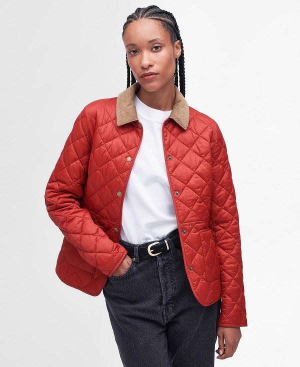 Barbour Deveron Quilted Jacket Rød | BABO89280