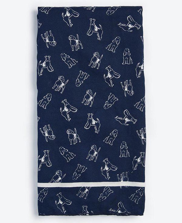 Barbour Dog-print Scarf Mørkeblå | BABO90068