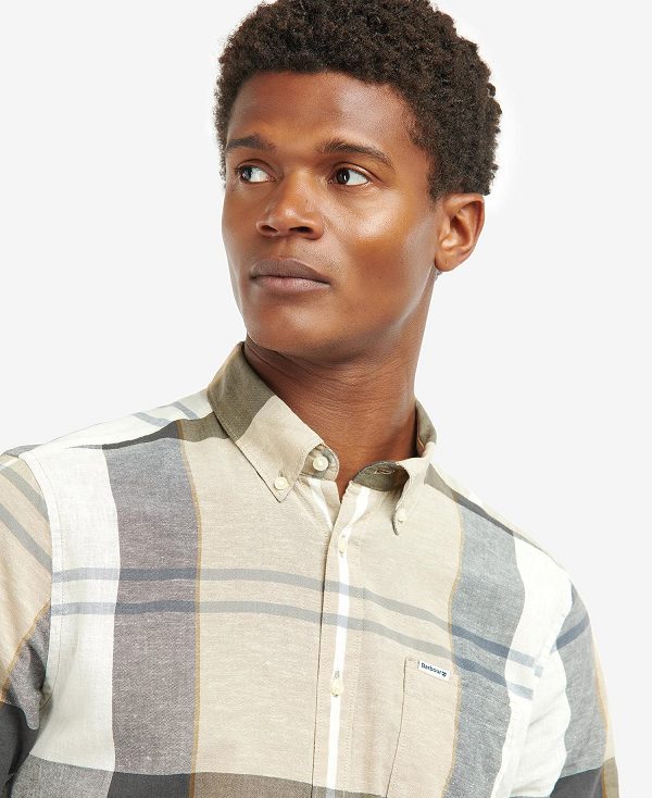 Barbour Douglas Short-sleeved Tailored Shirt Blå | BABO87615