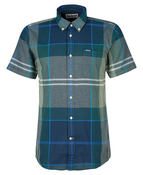 Barbour Douglas Tailored Short-sleeved Shirt Blå | BABO87636