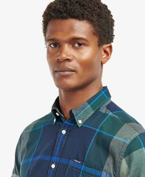 Barbour Douglas Tailored Short-sleeved Shirt Blå | BABO87636