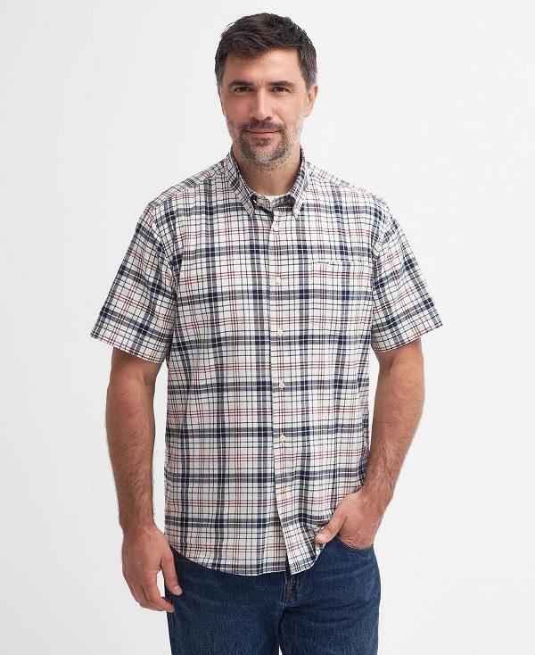 Barbour Drafthill Regular Short-sleeved Shirt Mørkeblå | BABO87730