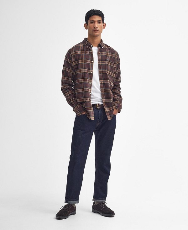 Barbour Drumhill Tailored Long Sleeved Shirt Brune | BABO87808