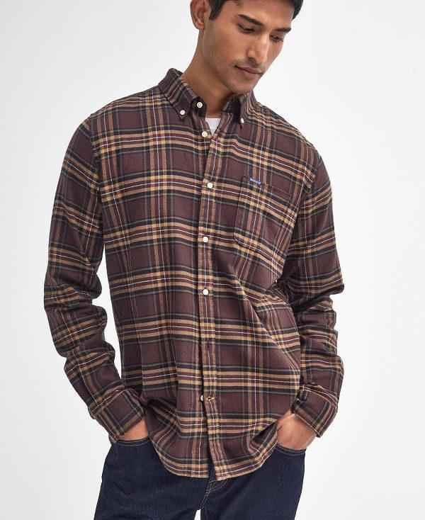 Barbour Drumhill Tailored Long Sleeved Shirt Brune | BABO87808