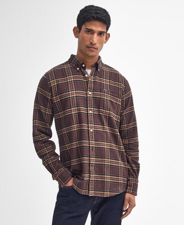 Barbour Drumhill Tailored Long Sleeved Shirt Brune | BABO87808