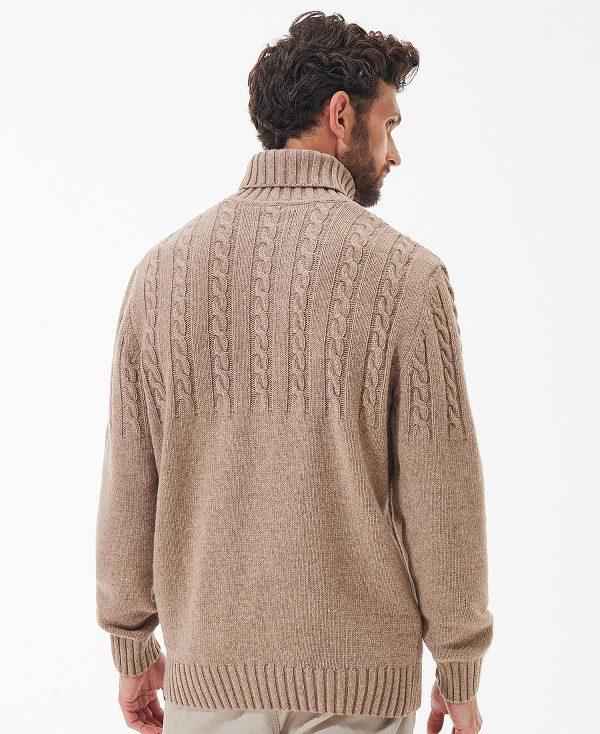 Barbour Duffle Cable-knit Jumper Beige | BABO88516