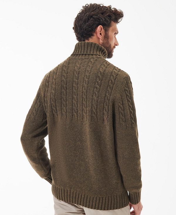 Barbour Duffle Cable-knit Jumper Grøn | BABO88511