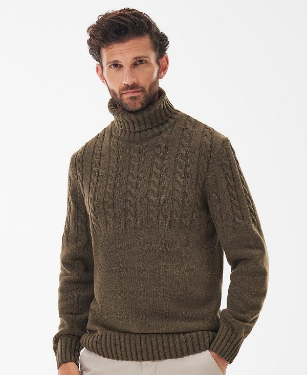 Barbour Duffle Cable-knit Jumper Grøn | BABO88511