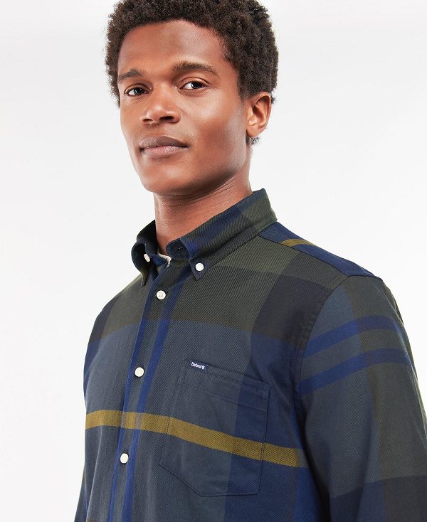 Barbour Dunoon Taillored Fit Shirt Blå Grå | BABO87838