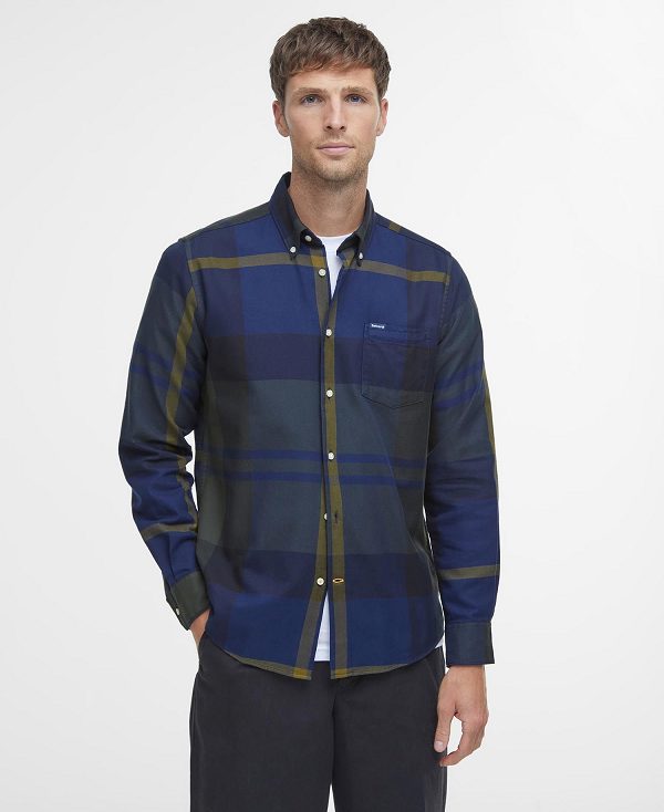 Barbour Dunoon Taillored Fit Shirt Blå Grå | BABO87838