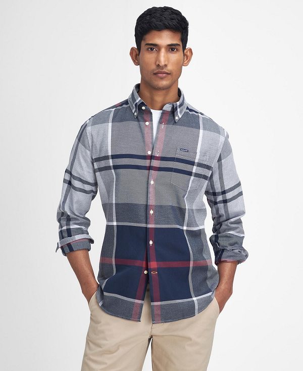 Barbour Dunoon Tailored Long-sleeved Shirt Blå | BABO87839