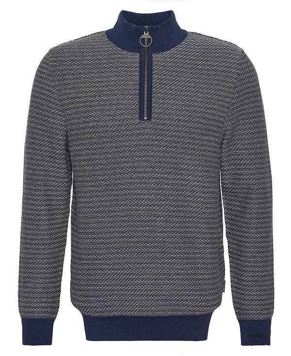 Barbour Dunstan Half-zip Jumper Mørkeblå | BABO88611