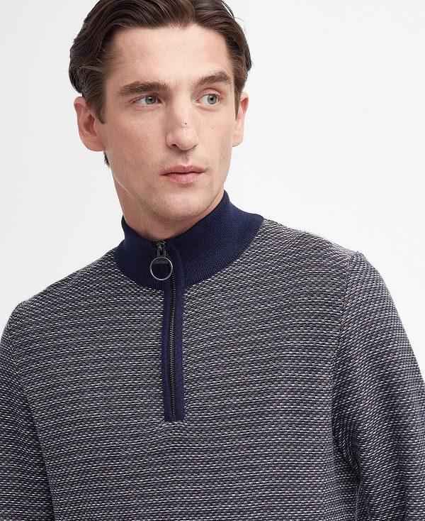 Barbour Dunstan Half-zip Jumper Mørkeblå | BABO88611