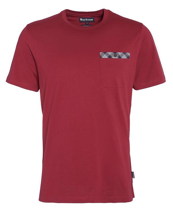 Barbour Durness Pocket T-shirt Rød | BABO88414