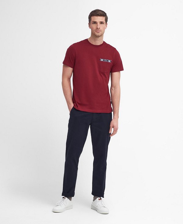 Barbour Durness Pocket T-shirt Rød | BABO88414