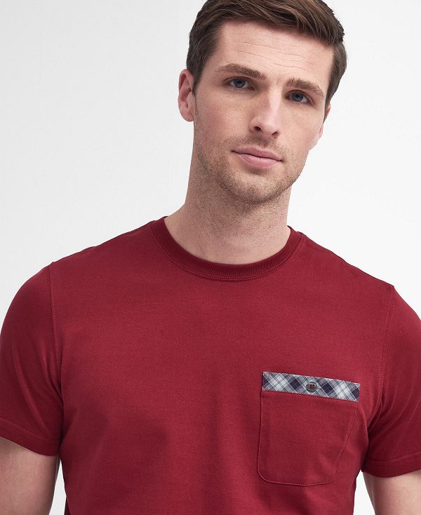 Barbour Durness Pocket T-shirt Rød | BABO88414