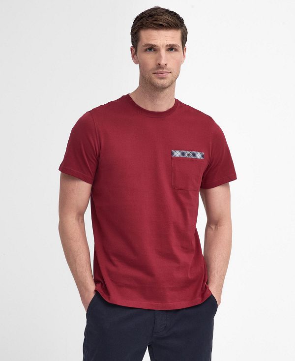 Barbour Durness Pocket T-shirt Rød | BABO88414