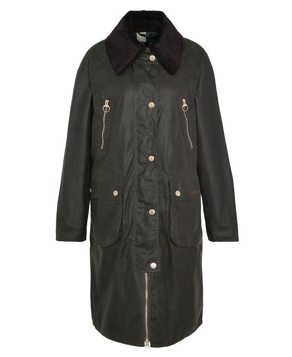 Barbour Ebberston Waxed Jacket Grøn | BABO89236