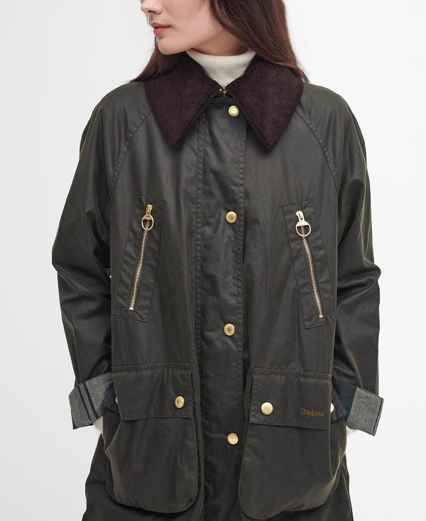 Barbour Ebberston Waxed Jacket Grøn | BABO89236