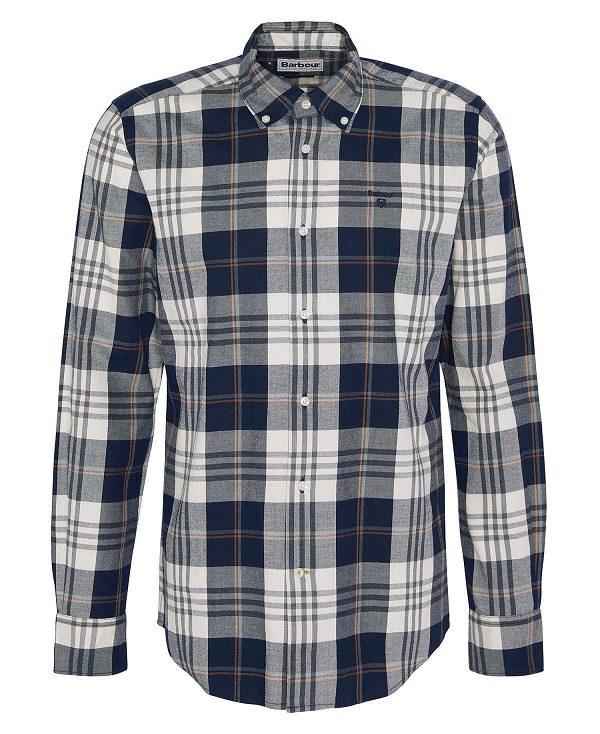 Barbour Edgar Tailored Long-sleeved Shirt Mørkeblå | BABO87875